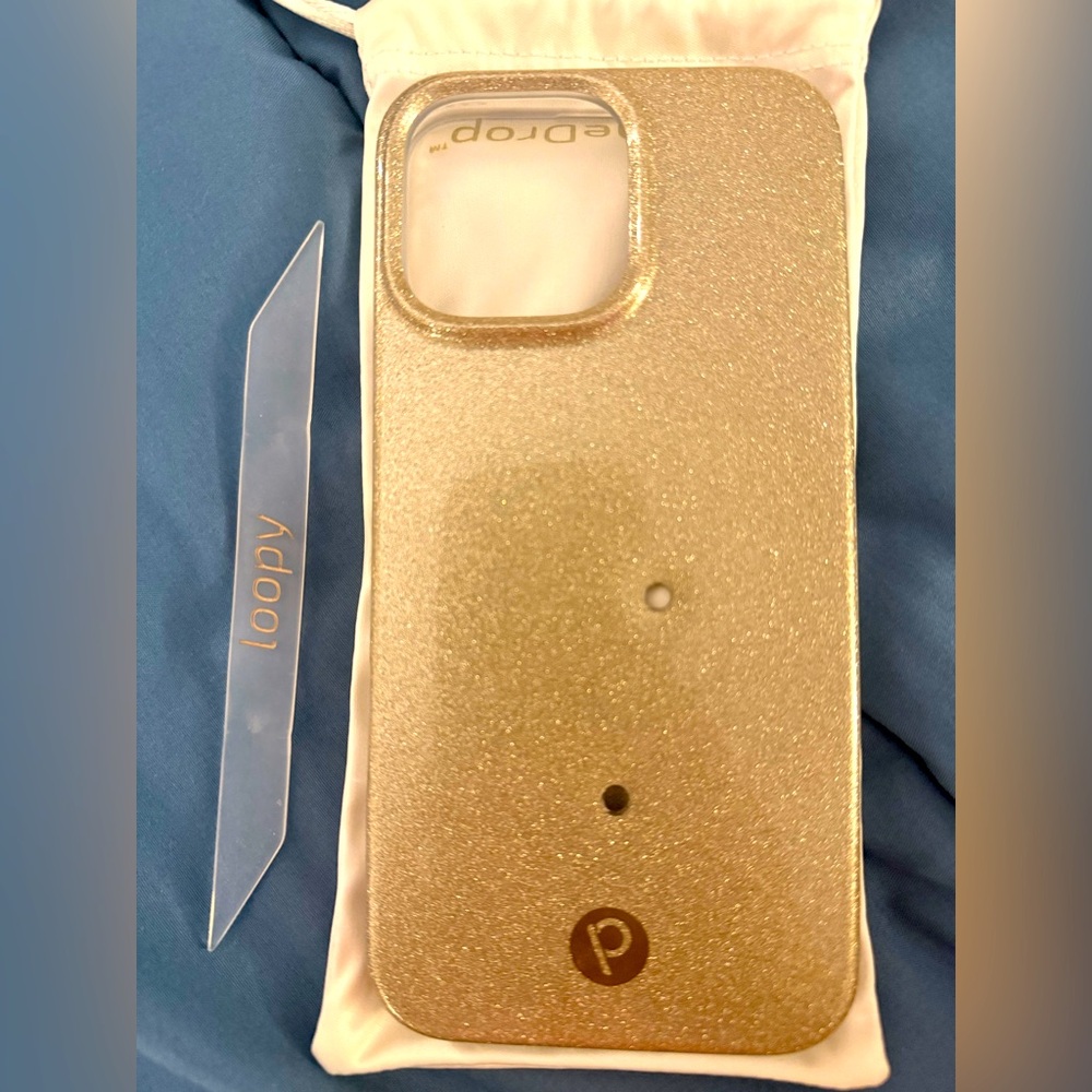 Loopy Iphone 16 Pro Max Case Champagne Sparkle Lefty